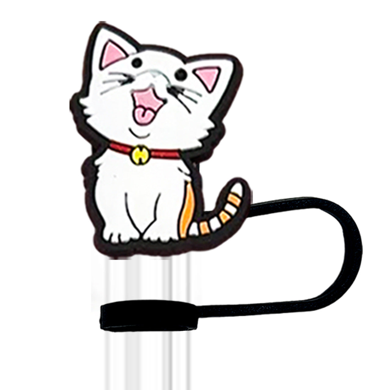 Wholesale 10pcs PVC 10mm Cute Cat Animal Straw Cover Cup Decoration